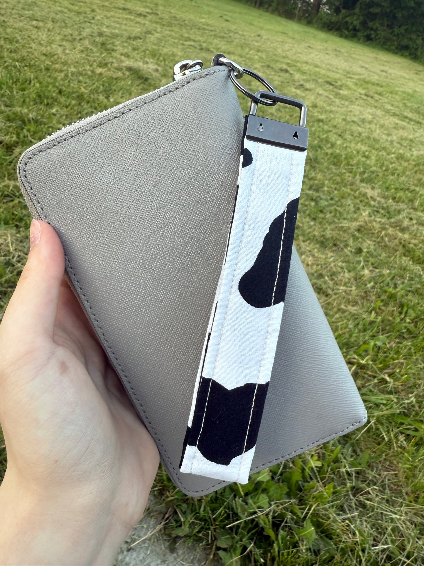 Cow Print Wristlet Keychain