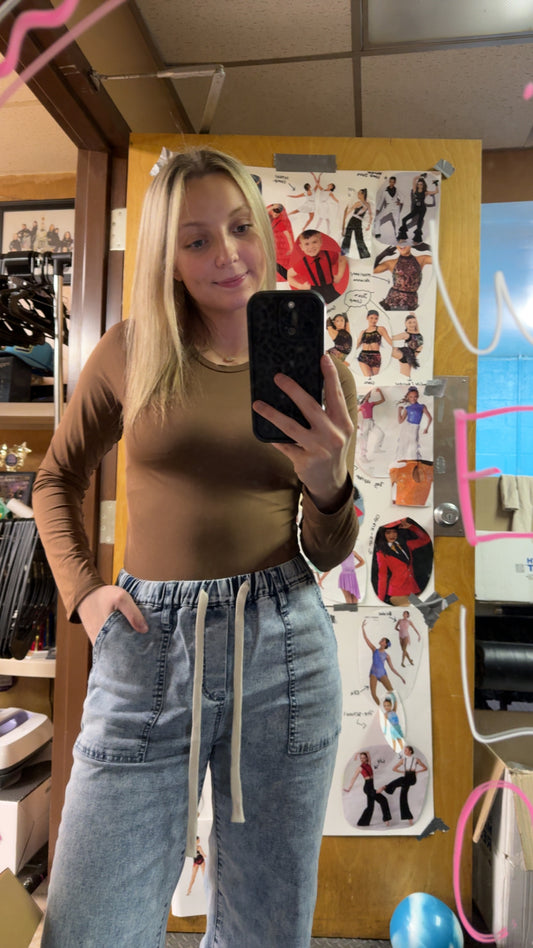 Coffee + Black Slim Long Sleeve