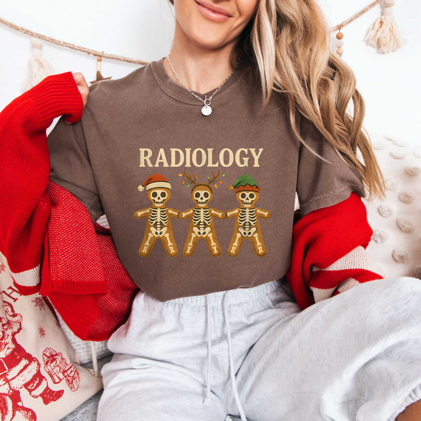 Radiology Gingerbread Skelly Tee + Crew