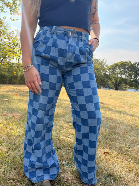 Check Me Off Wide Leg Jeans