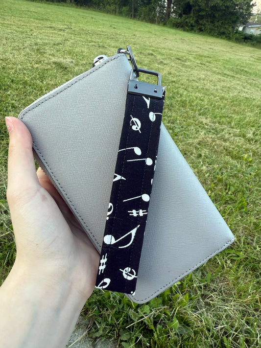 Music Notes Wristlet Keychain