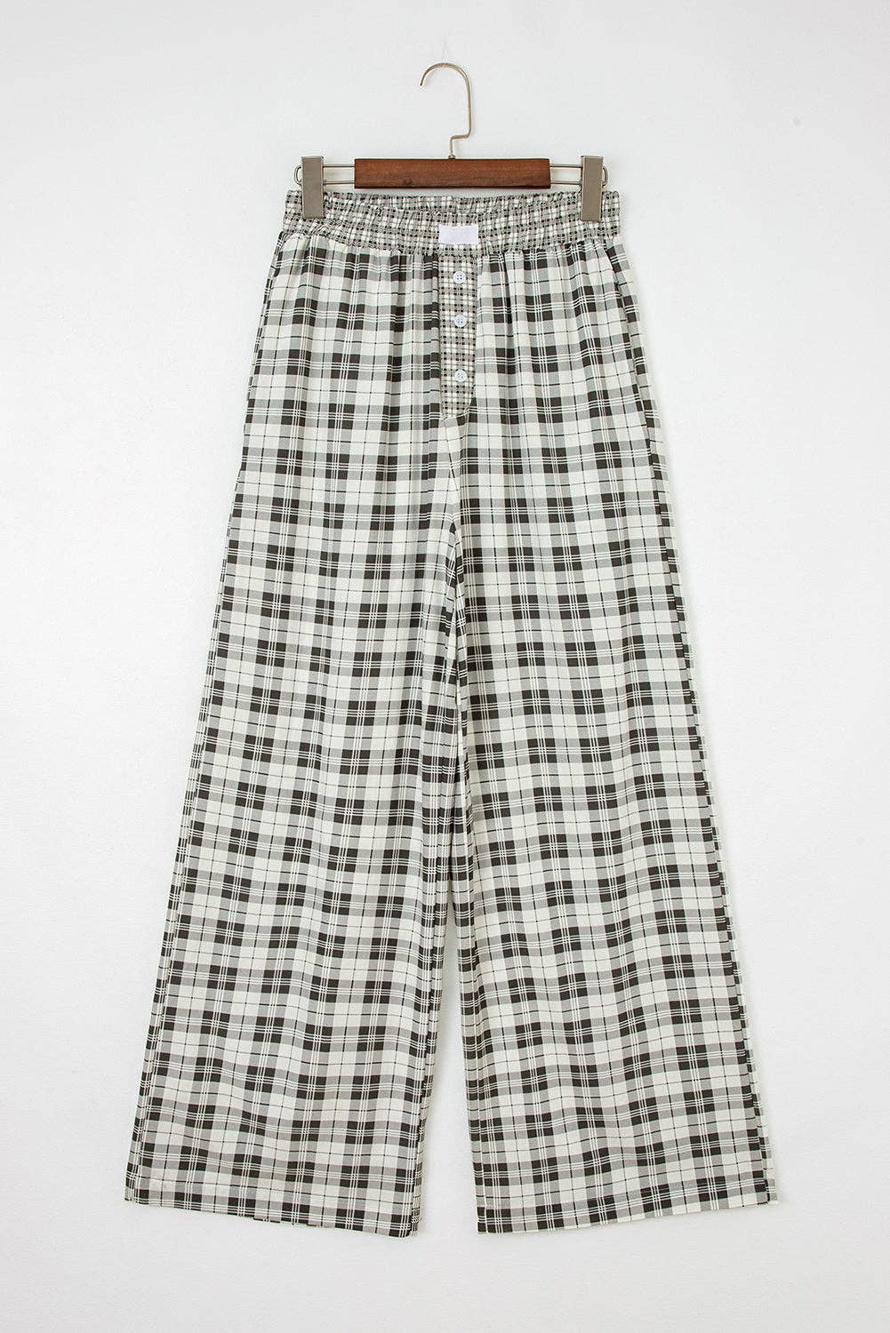 Frosted Plaid Silky Pj Pants